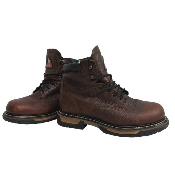 ROCKY Ironclad Work Boots Leather Steel Toe Waterproof Slip Resistant Mens 11 - Picture 1 of 11